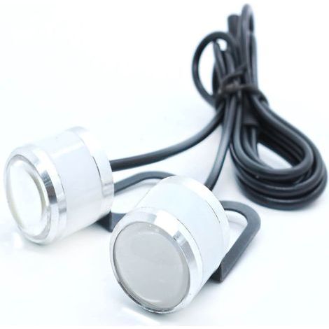Lumière stroboscopique LED pour motos, alliage d'aluminium 12V 2W, Flash d'avertissement, lampe de freinage pour Modification blanche