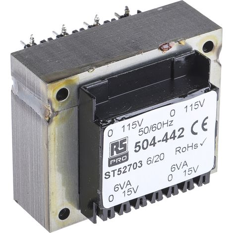 Transformateur pour circuit imprimé, Vout 15V c.a., 2 sorties, 12VA ( Prix pour 1 )