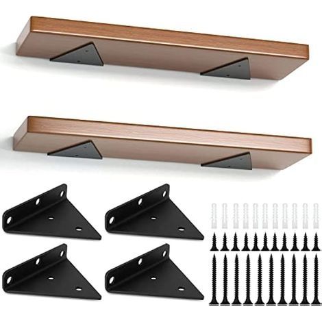 Lot de 4 Support Etagere Triangle, 8CM Supports D'étagère Flottant en Fer, Support Étagère Mural en Métal Pour Étagères Ouvertes de Bricolage (1/5)