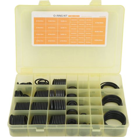 Kit 396 joints toriques universels, assortiment caoutchouc 3702 pour pompe hydraulique Carter E, joints d'étanchéité pour excavatrice, bagues O-ring de rechange, 396 pièces. (1/5)