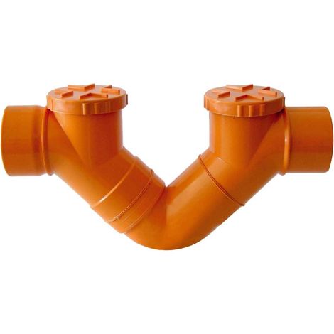 Sifone firenze 2 vie in pvc arancio ad incollaggio  ø 100