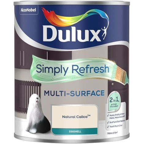 Dulux Simply Refresh Multi-Surface Eggshell Paint - Natural Calico - 750ml