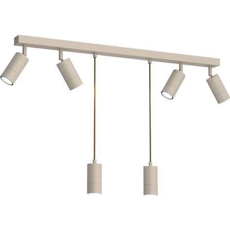 Rail 90 cm crème 6 spots orientables GU10 Luminex Link