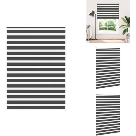 Zebrarollo Schwarz 160x230 cm Stoffbreite 155,9 cm Polyester - Zebra-Jalousie - Zebra-Jalousien - Zebra-Rollo - Doppelrollo (1/5)