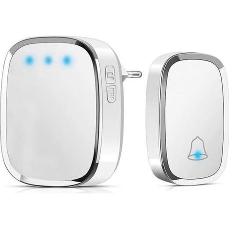 Bardusch - Sonnette de Porte sans fil étanche à 280m de portée - 36 sonneries - LED flash - (1/4)