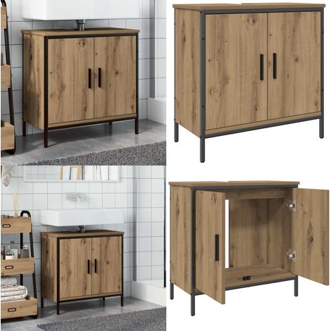 vidaXL Waschbeckenunterschrank Artisan-Eiche 60x30x60 cm Holzwerkstoff (1/5)