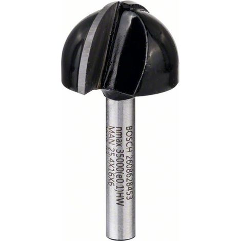 Bosch Hohlkehlfräser 6 mm, R1 12,7 mm, D 25,4 mm, L 15,6 mm, G 49 mm (1/5)