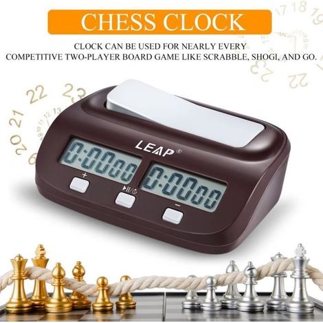 horloge numérique compacte professionnelle d\'échecs compter minuterie électronique écrans à led (1/4)