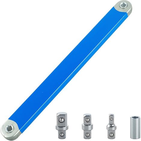 Clé d'extension multifonctionnelle 2-en-1 — Clé à cliquet réversible et ergonomique à double tête (Manche antidérapant)