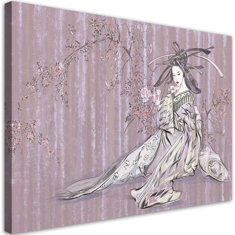 Tableau sur toile Geisha japonaise traditionnelle 60x40 (1/5)