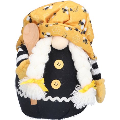 Gartenzwerg mit Bienenmotiv, gesichtslose Zwergenfigur (1/4)