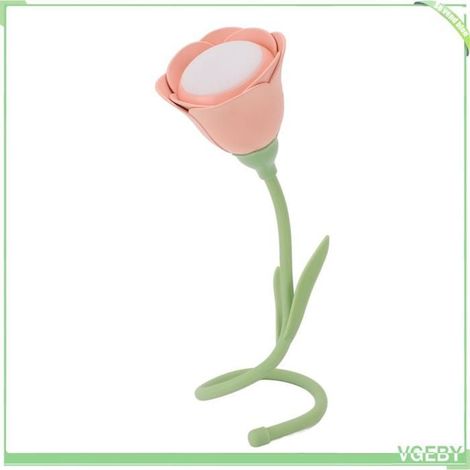 Veilleuse à Fleurs Roses, Lampe de Table à intensité , Décor de Chambre à Coucher (1/4)