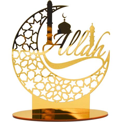 Acryl-Ornament „Eid Mubarak“ – Ramadan-Dekoration für Zuhause, Geschenk für muslimische Feiertage (1/5)