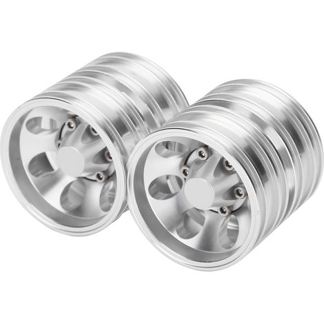 Jantes et moyeux de roues avant et arrière à 7 rayons pour camion tracteur Tamiya 1/14 (roues arrière) (1/5)