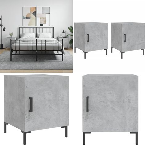Nachttische 2 Stk. Betongrau 40x40x50 cm Holzwerkstoff - Beton Tisch - Nachttisch Grau - Wohnzimmer Dekoration - Schlafzimmermöbel - Sideboard - Home & Living