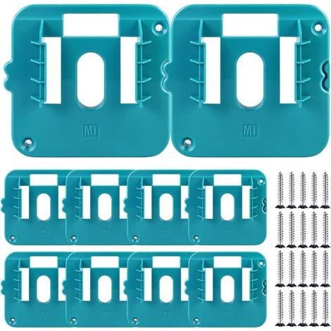 Paquet de 10 supports de batterie pour batteries Makita 14,4-18 V, support de batterie Makita, support de machine/support d'outils pour BL1860 BL1850 BL1840 BL1830 (avec 20 vis, pas de batterie) (1/4)
