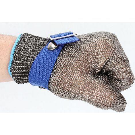 Lot de 2 gants de travail anti-coupures en acier inoxydable, résistants à l'usure et à la corrosion, taille L. (1/5)