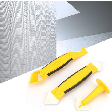 Ensemble de 3 pièces : grattoir à joints, spatule, nettoyeur, décapant, niveleur, outil de finition, kit d’outils pour mastic (1/5)