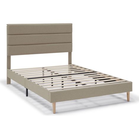 Estructura de Cama tapizada Aroma de 30 cm, 150x190 cm, Beige