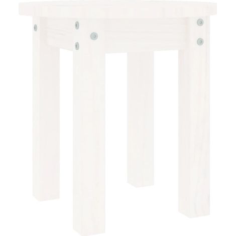 Maison Exclusive - Couchtisch Weiß Ø 35x35 cm Massivholz Kiefer