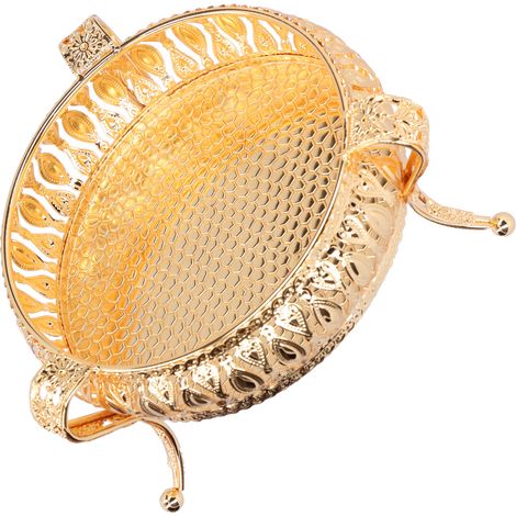 Plateau à fruits rond en métal, multifonctionnel, pour présenter des collations, des petits bijoux et autres objets de décoration. (1/5)
