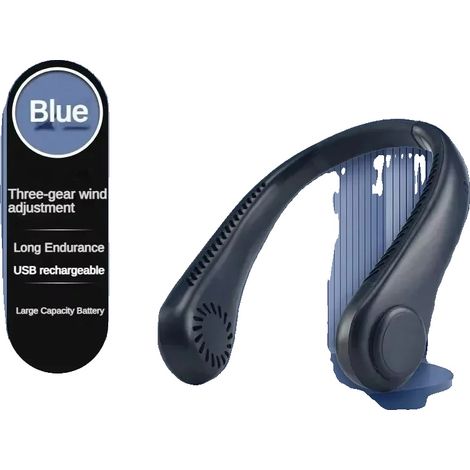 Ventola di raffreddamento, design senza pale, 3 velocità, blu (1/2)