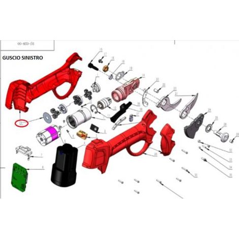 R GUSCIO SINISTRO X FORBICI POTA BATT DJ-025