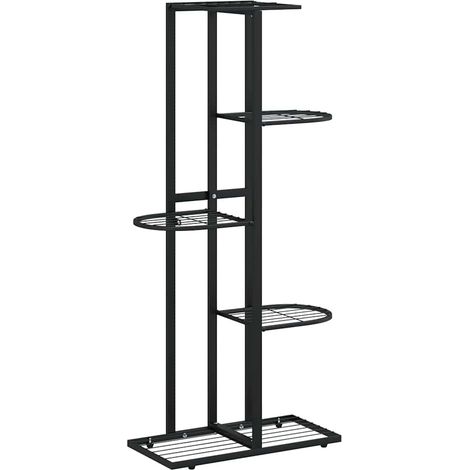 Soporte de flores de 5 estantes de metal negro 43x22x98 cm vidaXL (1/5)