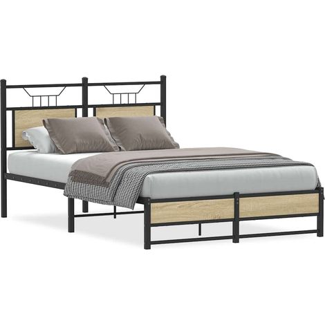 vidaXL Bed Frame without Mattress Sonoma Oak 120x200cm Engineered Wood (1/5)