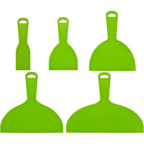 5 Pièces Couteau à Mastic en Plastique Spatules Enduit pour Spackling, Peinture, Rapiéçage, Décalcomanies, Papier Peint, Cuisson, Vert(2/4/6 Pouces) (1/5)
