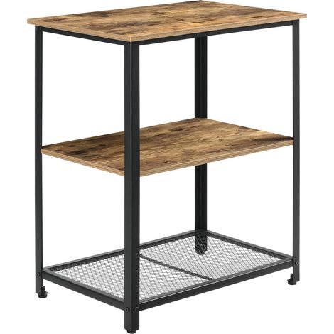 Carro de servicio de cocina carro con ruedas para servicio ruedas con cerradura metal plástico 76,5 x 60 x 40 cm madera oscura negro 030005008