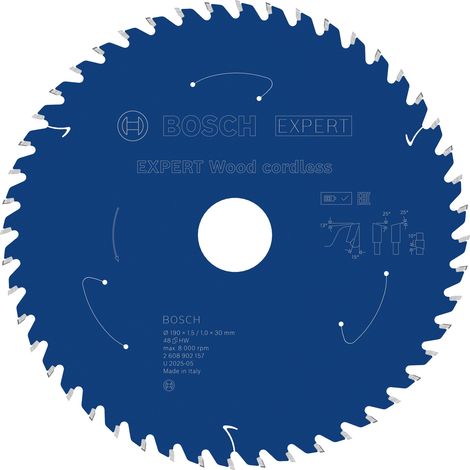 Bosch EXPERT Wood cordless Circular Saw Blade 190 x 1.5/1 x 30 mm T48 2608902157 (1/5)