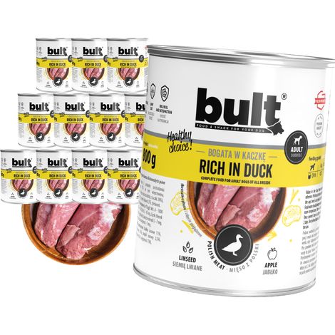 Cibo umido per cani in lattina, ricco di anatra, confezione da 12 x 800 g (1/2)