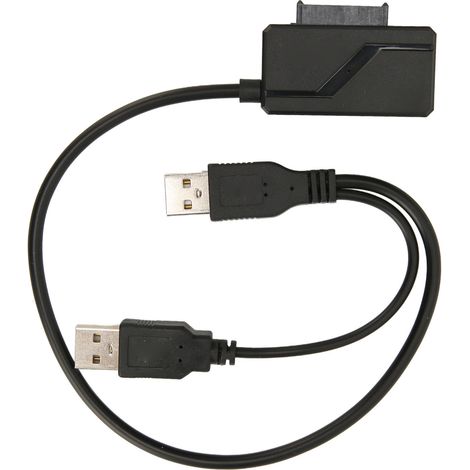 Câble de lecteur optique USB 2.0, alimentation externe USB vers SATA 6 et 7, adaptateur de lecteur portable Plug and Play 480 Mbps
