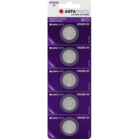 AgfaPhoto Pile bouton CR 2025 3 V 5 pc(s) lithium