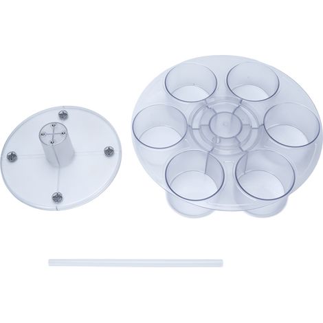 Organisateur de bouteilles d'eau rotatif à 360°, support de rangement antidérapant en plastique avec poignée. (1/5)