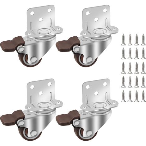 4 Pcs 32MM Roulettes pour Meubles, Plaque de Montage de Type L (1/5)