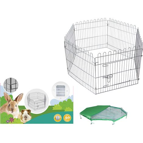 Parc hexagonal avec filet 60 x 60 cm pour chiot et lapin - Vadigran (1/5)