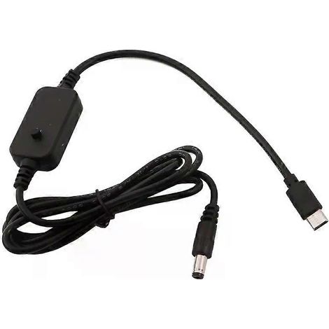 Câble d'alimentation USB-C vers 55 x 21 mm, 5 V, 9 V, 12 V ou 20 V, avec alimentation PD réglable, pour lampes, ventilateurs, jouets, ordinateurs portables, routeurs, enregistreurs vidéo numériques (D (1/5)