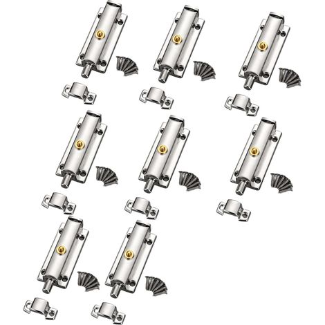 Lot de 8 loquets de sécurité automatiques à ressort pour chambre à coucher, cuisine, salle de bain (1/4)