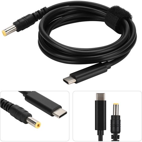 Laptop-Ladekabel mit integrierter PD-Simulator-Triggerfunktion, Typ-C auf DC 5,5 mm x 2,5 mm 20V Ausgang, unterstützt die Stromwandlung und ist mit ASUS-Geräten kompatibel.