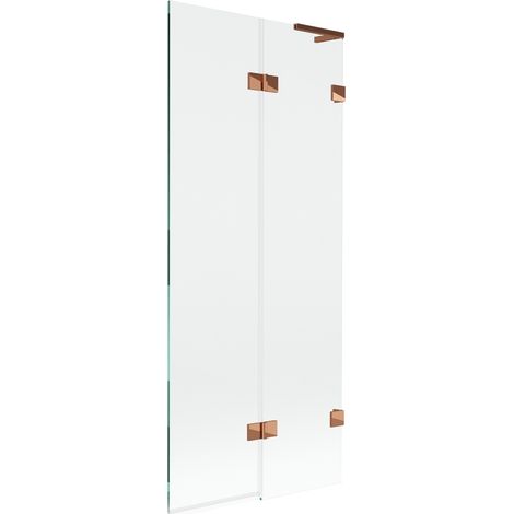 Paroi de baignoire 2 volets droite Mexen Lunar L 80 x 150 cm, transparents, or rose - 897L-080-100-60-00-P (1/5)