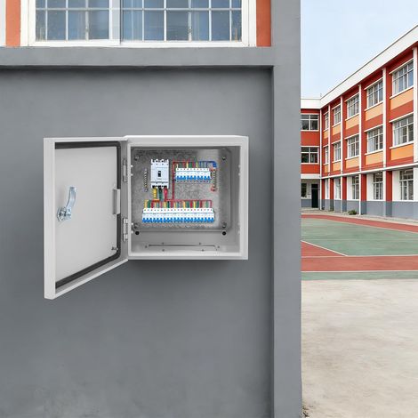 Outdoor Electrical Box IP65 Weatherproof, Wall Mount Junction Box with IK08 Impact Resistance, Cold Rolled Steel Enclosure with Lock & Grounding Terminal,for Garden,Industrial 40x40x15cm (1/5)