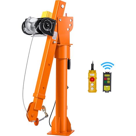 Mophorn Grúa eléctrica para camión, capacidad de 998 kg con polipasto eléctrico, pluma telescópica giratoria de 360°, en acero galvanizado resistente, diseño plegable para plataformas de camioneta (1/5)
