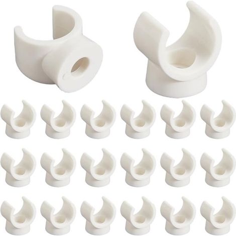 20 Stück 10 mm PEX Klemmen Rohrschellen PVC Rohrhalter Weiße U förmige Haken aus Kunststoff zur Befestigung von Wasserrohren (1/5)