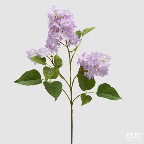 EDG Enzo De Gasperi Lillà Ramo con Foglie H 78 Cm Pianta Artificiale Colore Lilac
