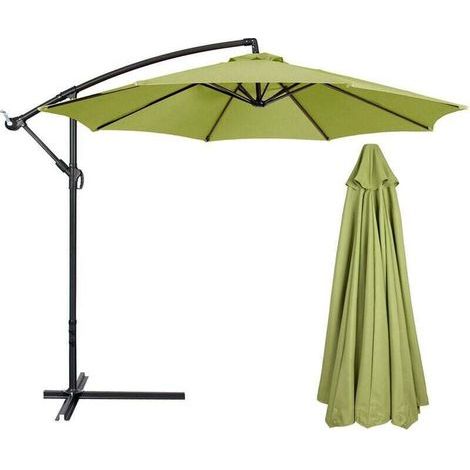 Parasol extérieur, imperméable et résistant aux UV, parasol de remplacement pour terrasse (sans pied) gris-vert, convient à 2.7m, 8 oses (1/4)
