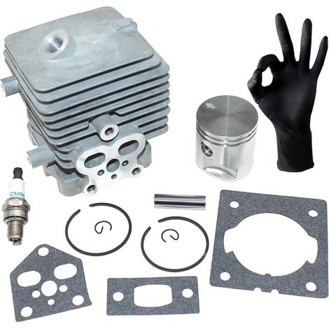 Ortviai Kit Cylindre Piston 34mm pour STIHL BG56, BG86, SH56, SH86 - Ensemble de Cylindre pour Souffleur BR200 et SR200 - Remplace 4241 020 1203, 4241 020 1204 - Pièce de Rechange Haute Performance