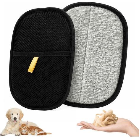 2 Pièces Gant Poil Chat, Double Face Gant Anti Poils Animaux, Réutilisable Brosse Anti Poils Animaux pour Lavage DémêLage Et Toilettage, Brosse Poils Animaux pour Canapé Meubles Tapis Siège Auto (1/5)