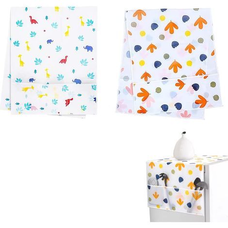 Pieces Fridge Protective Cover, Fridge Cover, Washing Machine Cover, Waterproof, with Side Pockets, for Washing Machine, Fridge, Dryer (130 x 54 cm) (1/5)